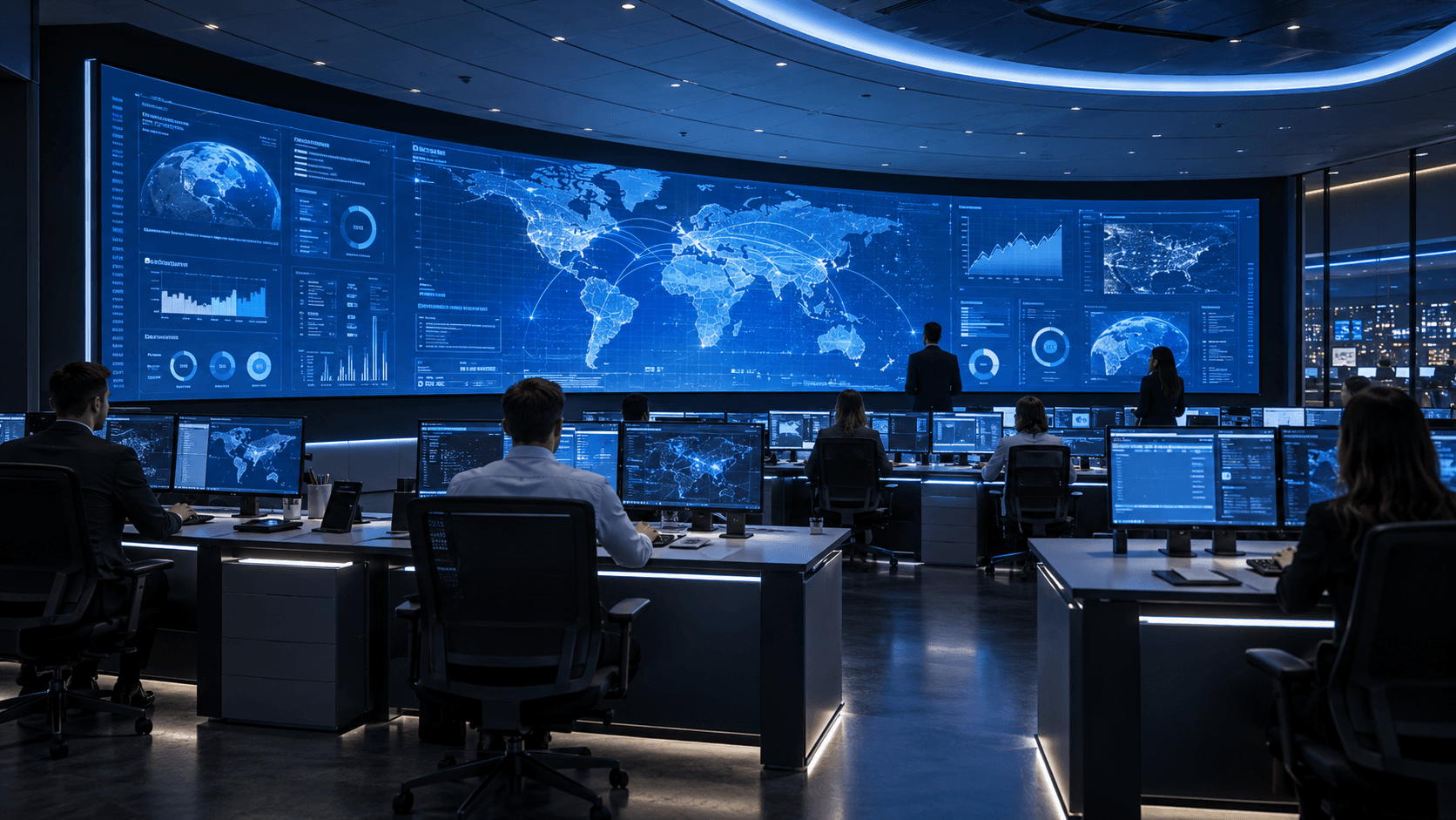 24 7 command center LED video wall solution from LED display manufacturer