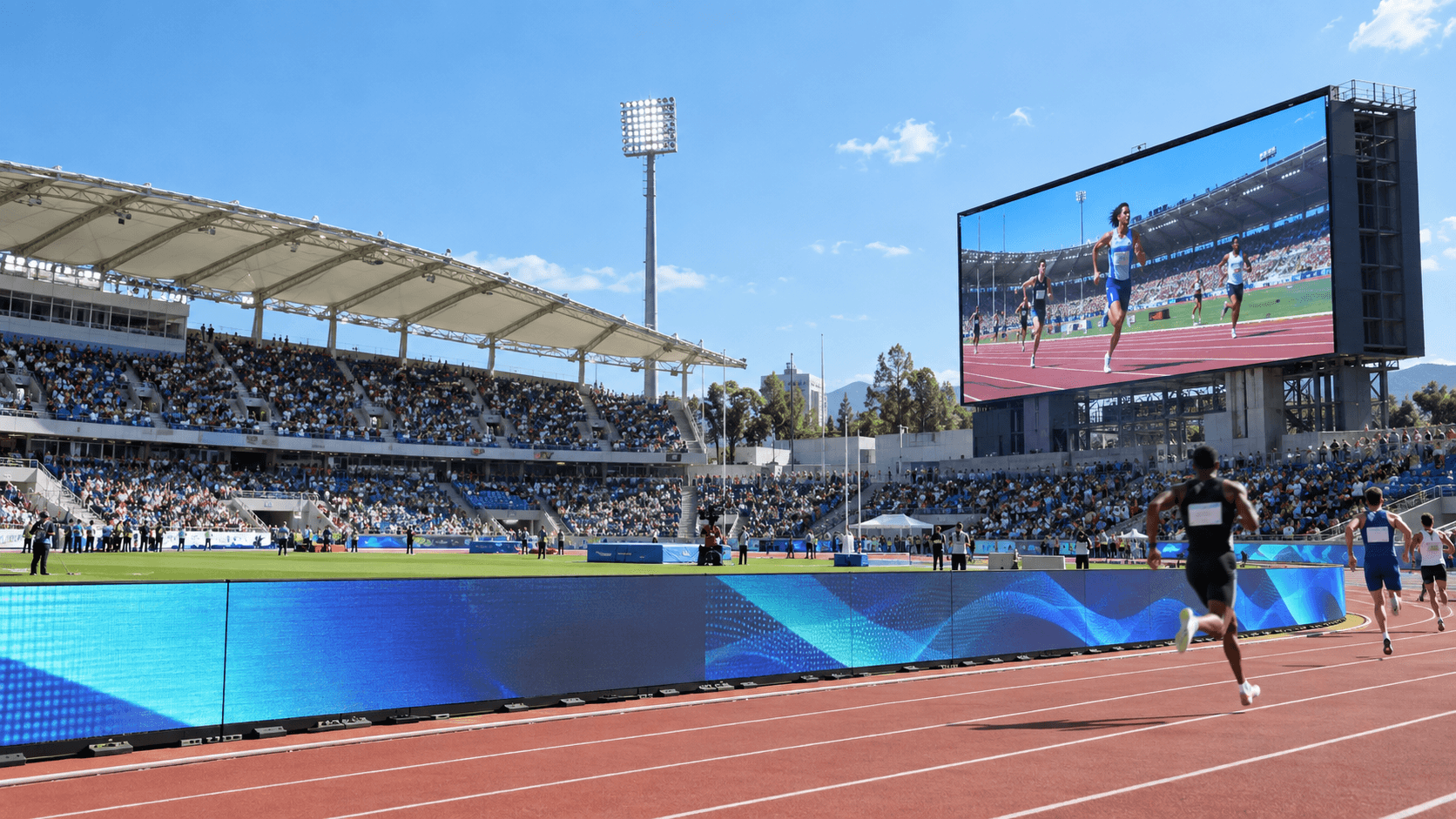 sports perimeter LED display with high refresh waterproof construction