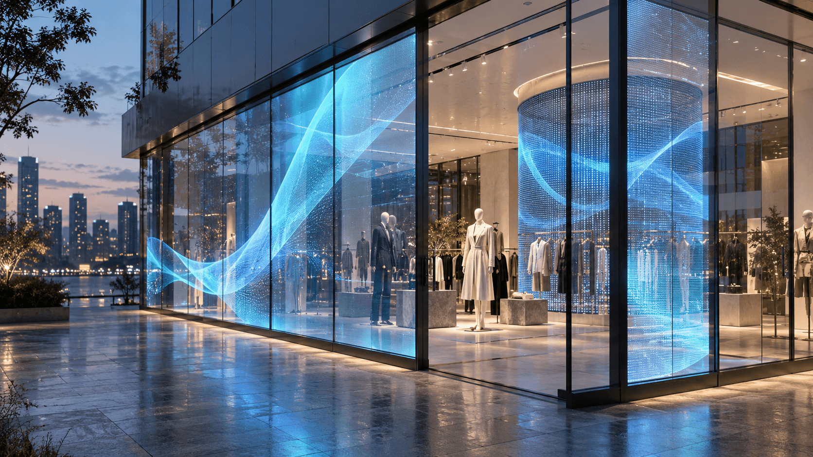 fine pitch LED display for retail showroom and corporate architecture