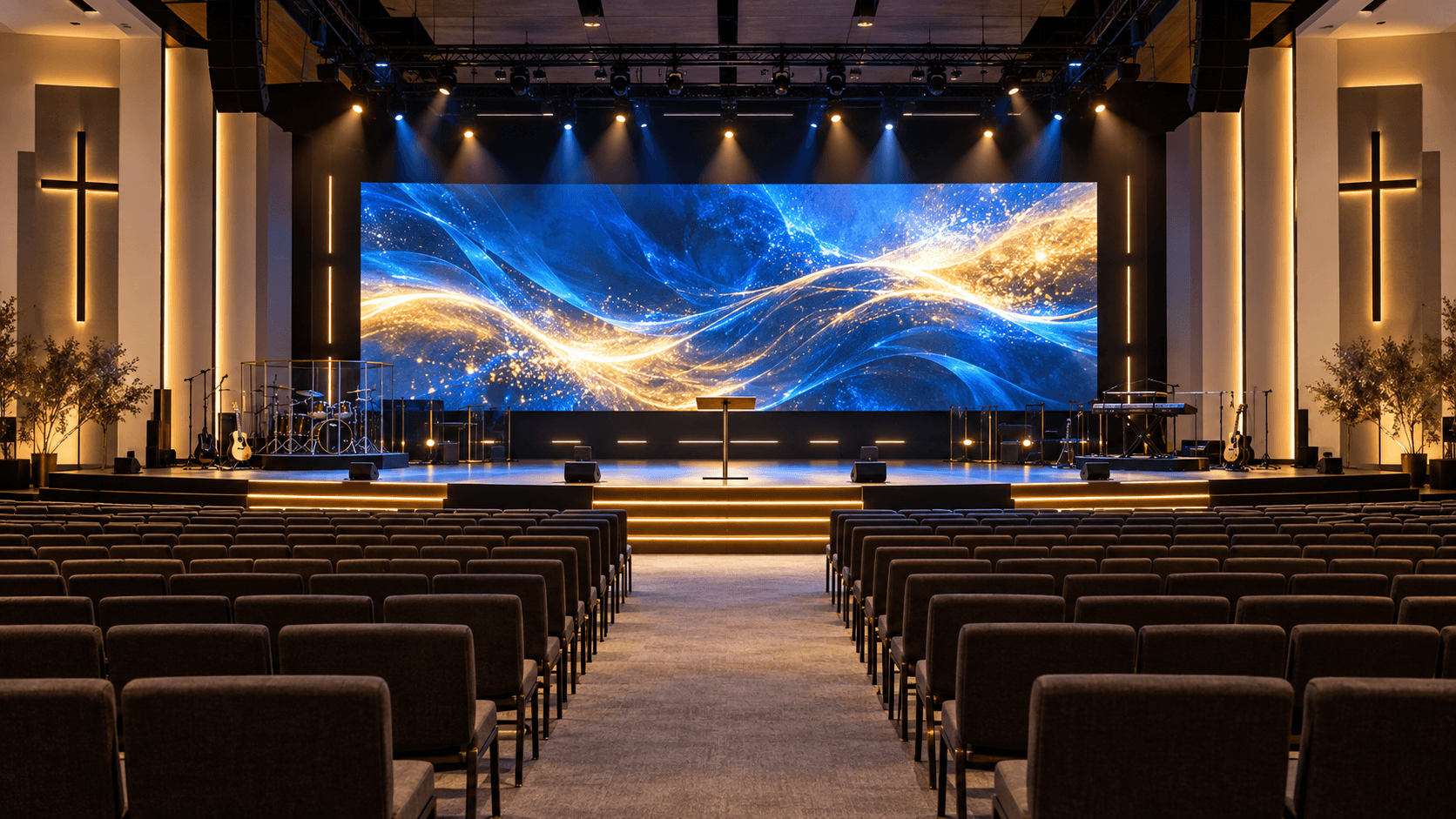 fine pitch church LED video wall from LED screen manufacturer